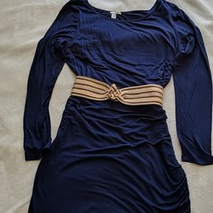Halogen navy long sleeve dress